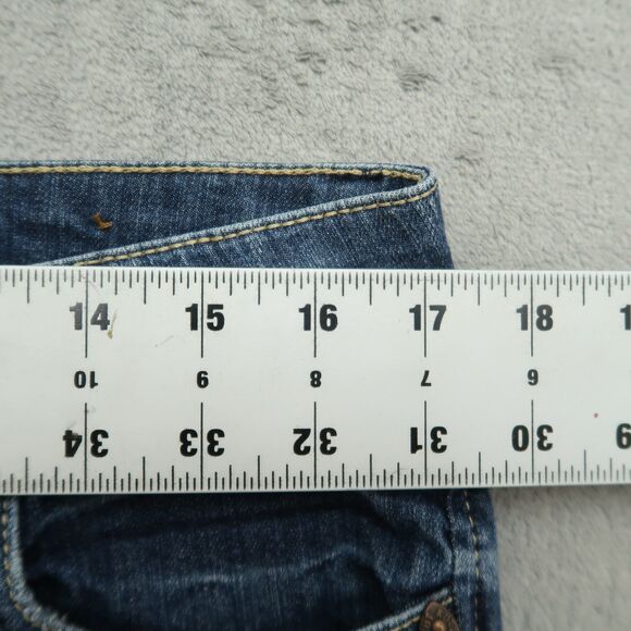 KUT from the Kloth Jeans Women's Size 12 Blue Mid-Rise Straight Denim 27" Inseam - Picture 5 of 16